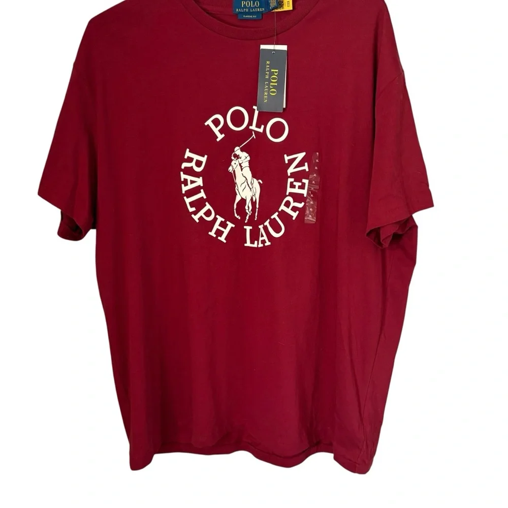 Polo Ralph Lauren Men’s S/S Burgundy T Shirt Big Pony Sz XL/Tall NWT - Picture 2 of 6